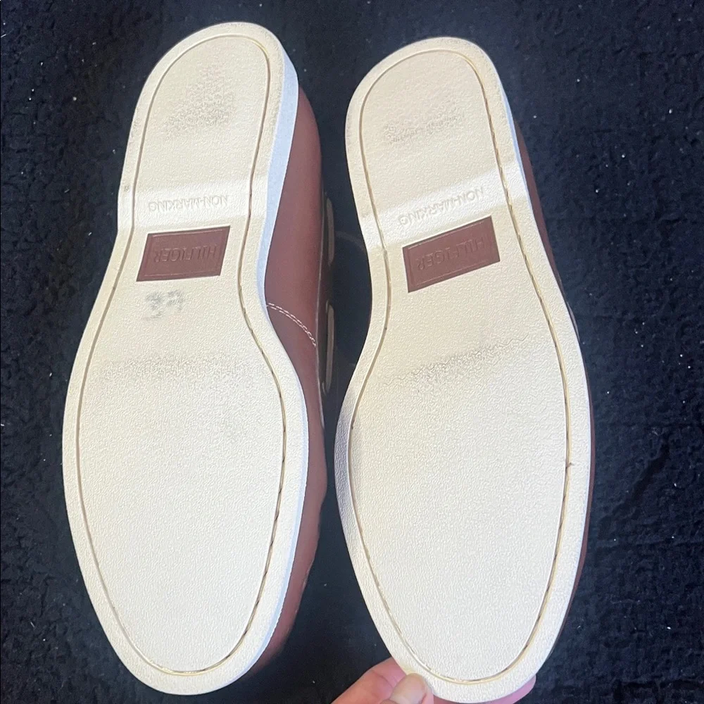 Tommy Hilfiger Tan Leather Boat Shoes